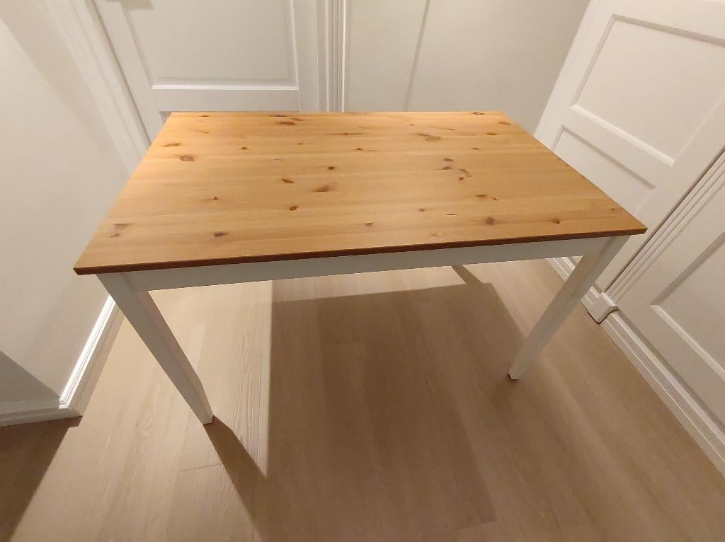 Ikea Lerhamn Tafel - Massief Grenen - Ook als Bureau, Ophalen, 100 tot 150 cm, 50 tot 100 cm, Zo goed als nieuw