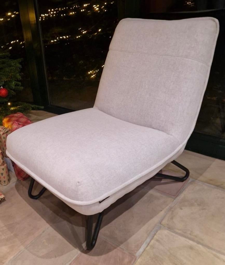 Lanterfant Loungestoel licht grijs, Huis en Inrichting, Fauteuils, Ophalen, Gebruikt, 75 tot 100 cm, Stof