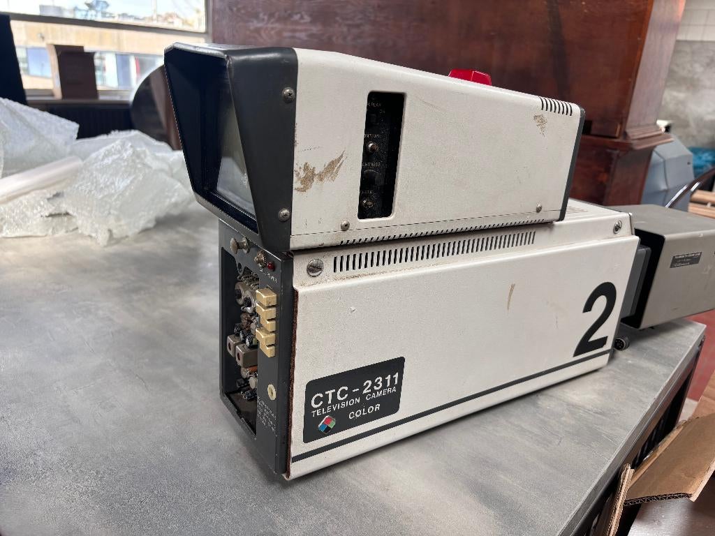 Ikegami CTC-2311 Fujinon Vintage Camera Set Metaal Grijs, Ophalen, Gebruikt, Video