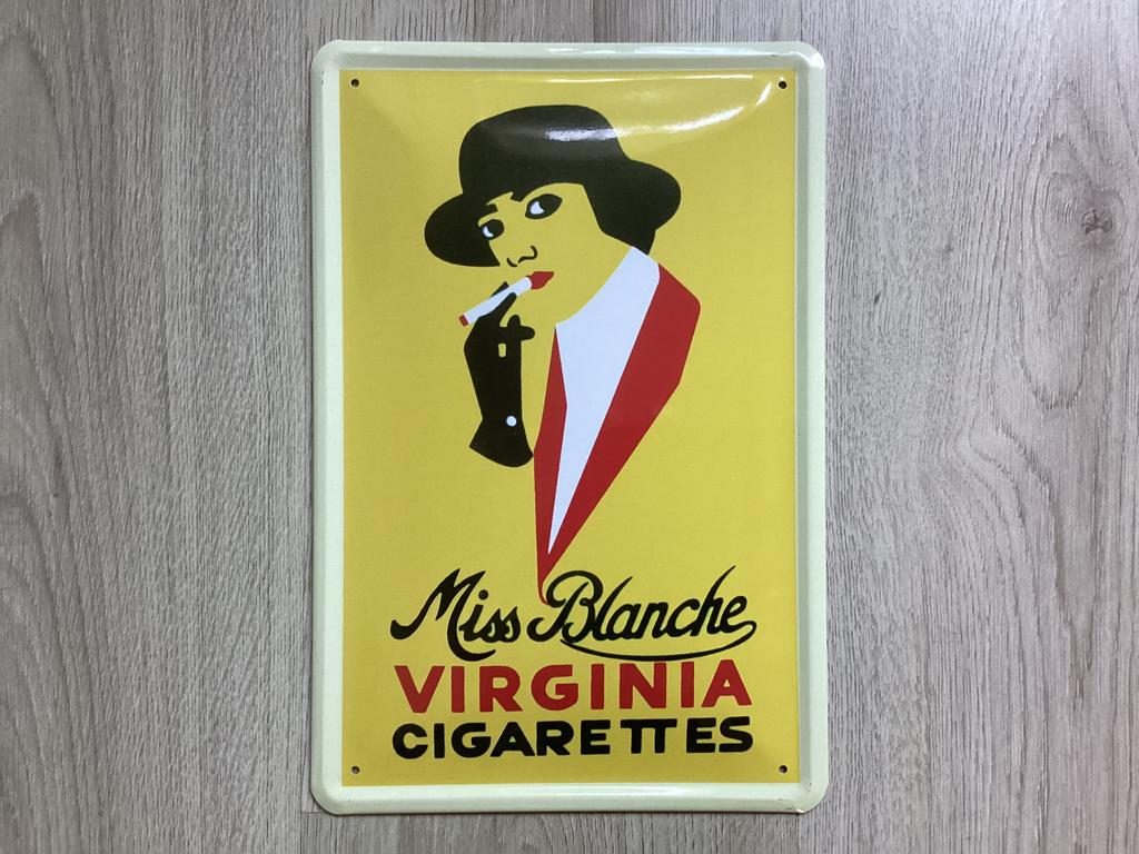 intage MISS BLANCH reclame bord (geen emaille), Ophalen of Verzenden, Zo goed als nieuw, Reclamebord