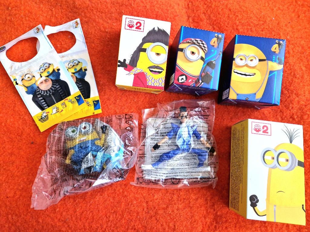 Mc Donalds Happy meal 6 minions speeltjes & Minions Chiquita, Verzamelen, Ophalen of Verzenden, Nieuw, Actiefiguur of Pop