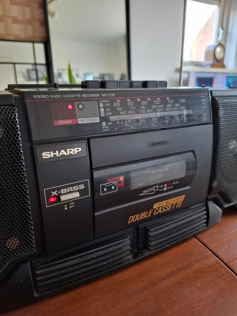 Sharp WQ-T238 Stereo Radio Cassette Recorder X-Bass, Ophalen of Verzenden, Gebruikt, Radio