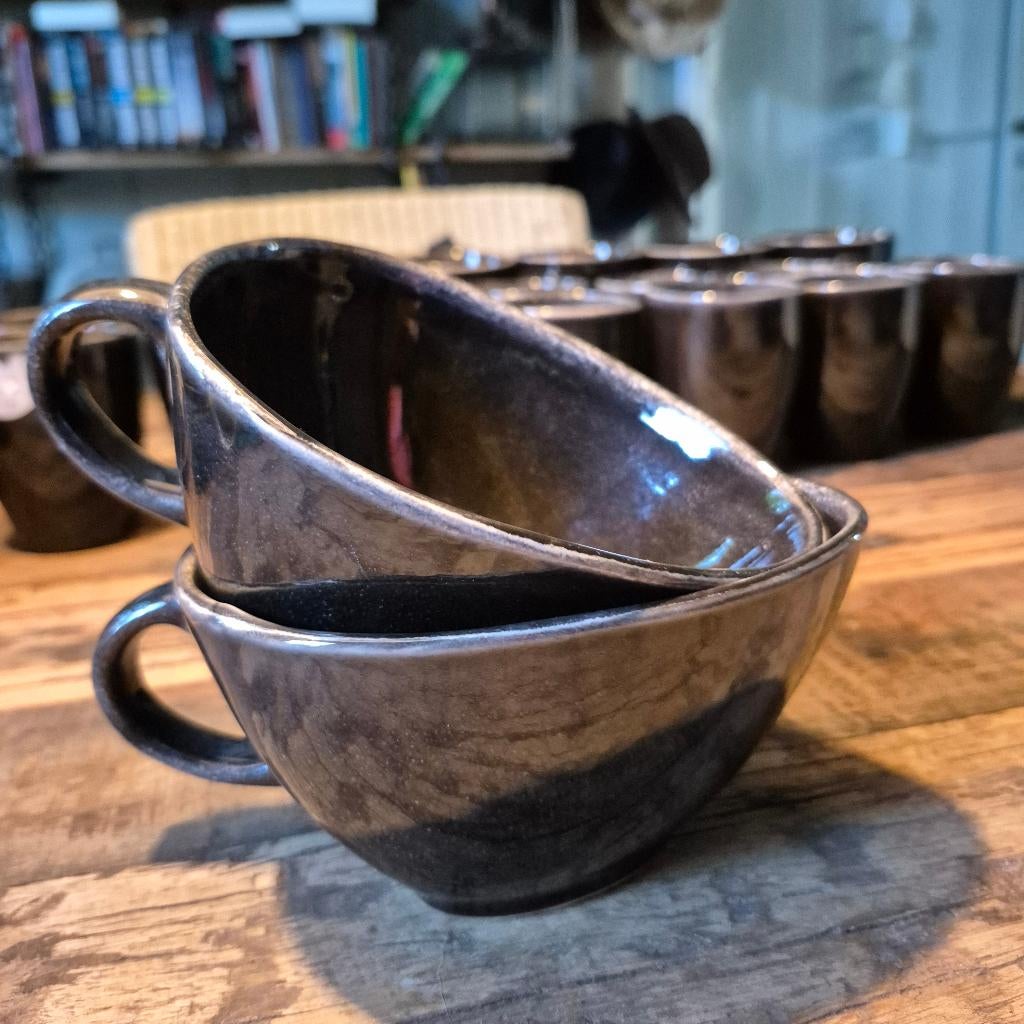 Broste Copenhagen Coal 2 x saus/soepkommen, Huis en Inrichting, Keuken | Servies, Nieuw, Ophalen of Verzenden, Kom(men), Overige stijlen