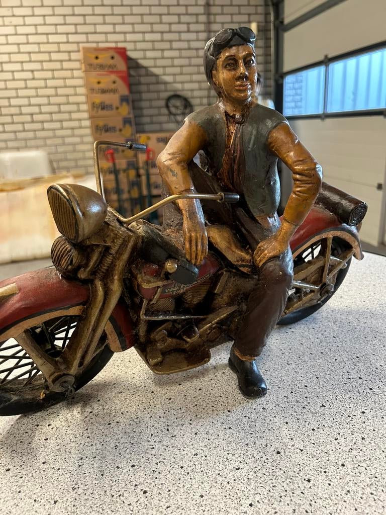 Beeld hout harley, Verzamelen, Ophalen, Zo goed als nieuw
