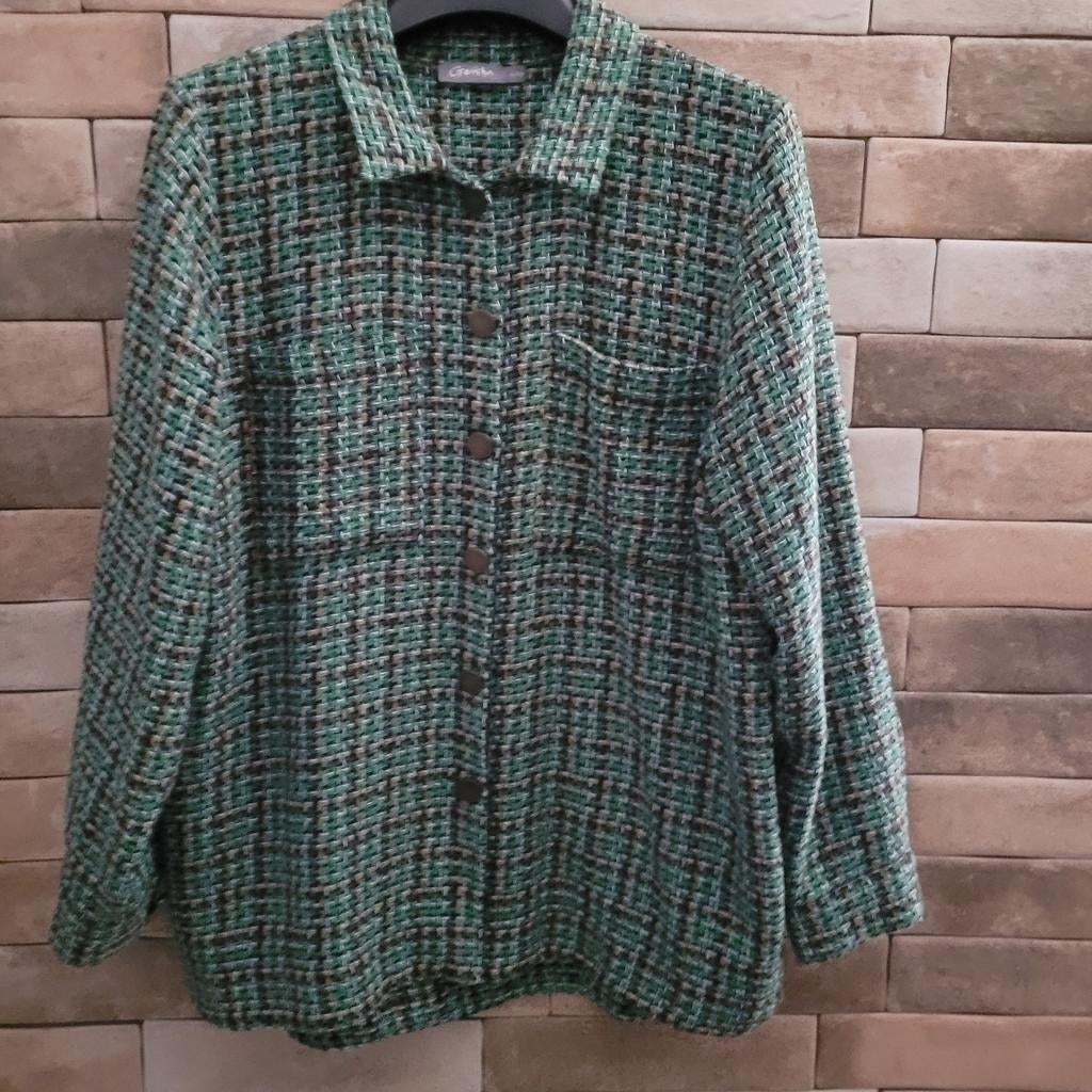 Geisha overhemd/ jasje maat L,groen ,bruin ,zwart,geweven., Verzenden, Zo goed als nieuw, Groen