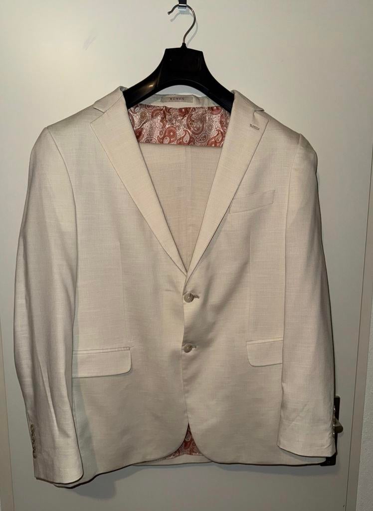 Complete beige zomer trouwpak van casanova maat 56, Kleding | Heren, Kostuums en Colberts, Ophalen of Verzenden, Zo goed als nieuw