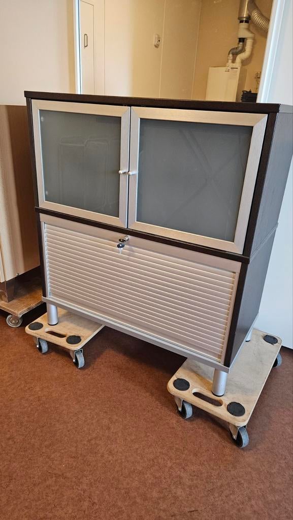 Ikea Effektiv kantoorkast met afsluitbaar gedeelte, Gebruikt, 100 tot 150 cm, Modern kantoor, Met slot