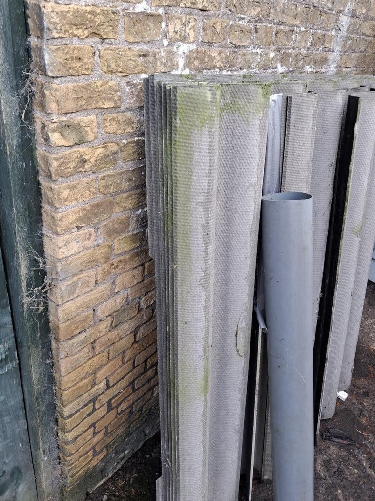 6 golfplaten en stukjes voor hokje, Ophalen, Overige materialen, Gebruikt, 5 tot 10 m²