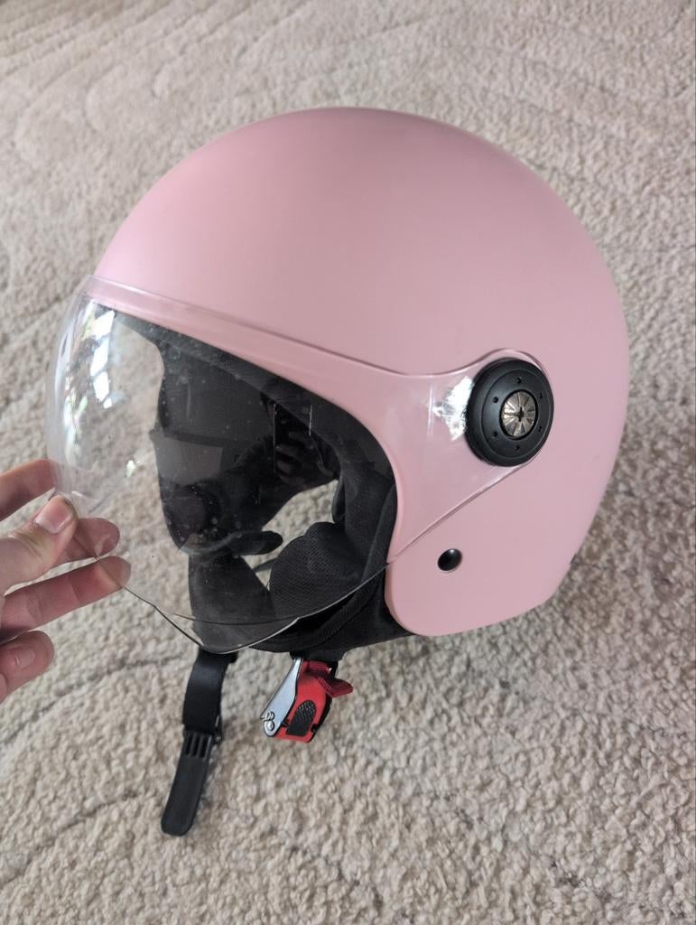 Roze vrouwe helm, Fietsen en Brommers, Brommerhelmen, Ophalen of Verzenden