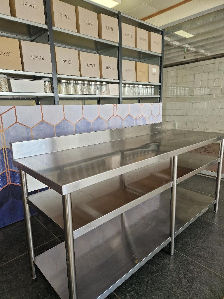 RVS Werkbank Werktafel, Ophalen, Gebruikt, 150 tot 200 cm, Minder dan 100 cm