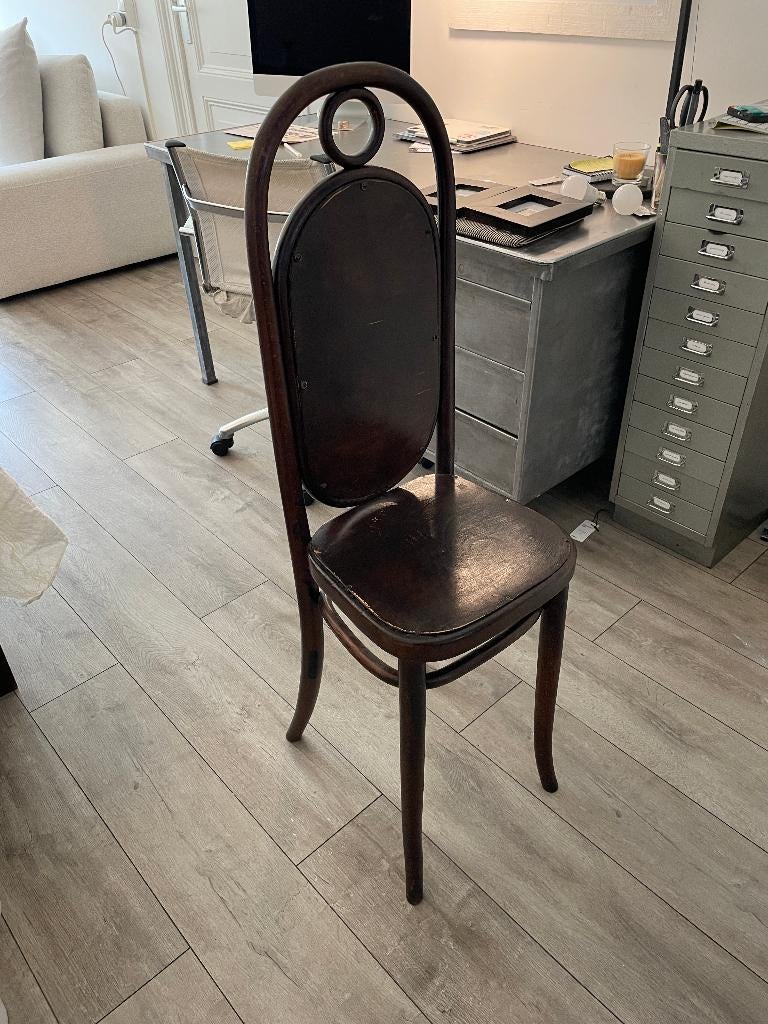 Thonet hoge stoel model 207R – gebogen beukenhout, Ophalen, Gebruikt, Bruin, Hout