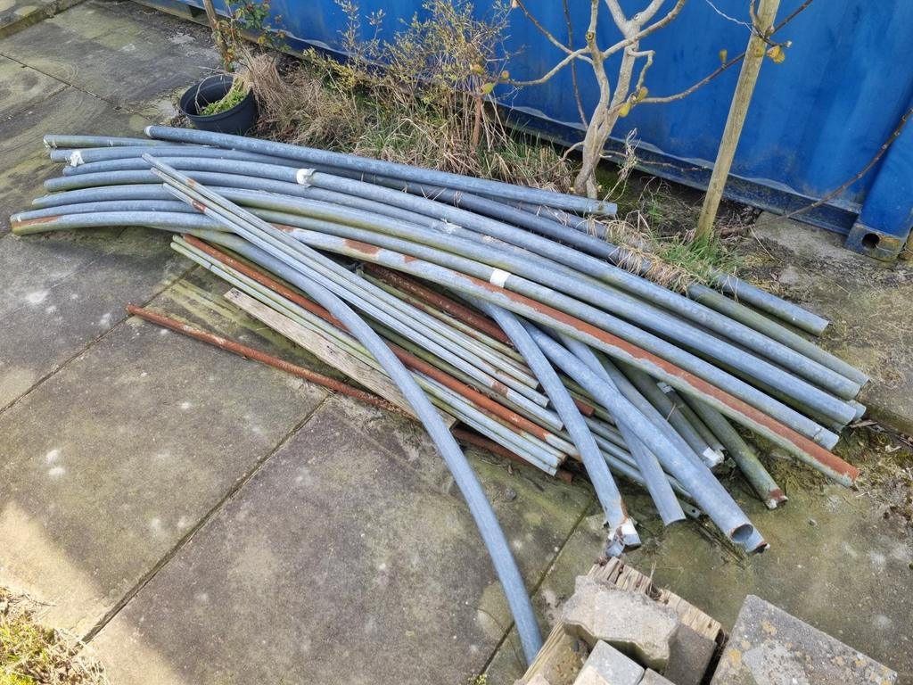 Grote tunnelkas folie buizen etc, Ophalen, Folie, Gebruikt, Staal