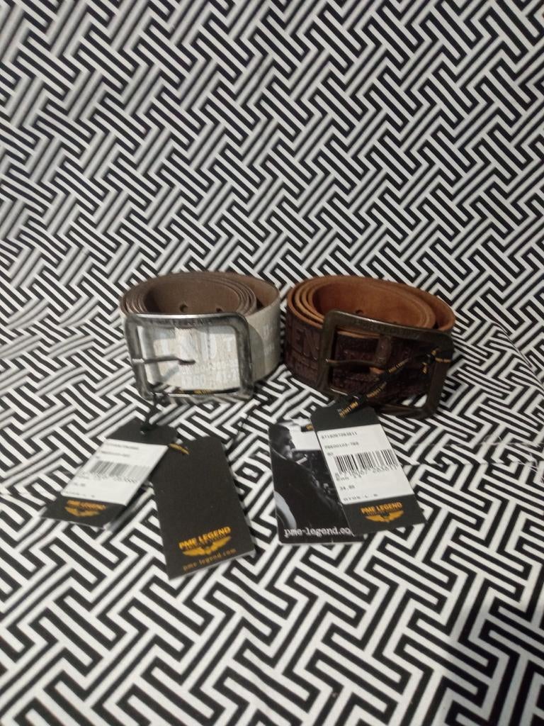 2x Brede PME Legend  Riemen mt.90 1x Creme/1x bruin/ Nieuw, Bruin, Verzenden, Echt leder, Pme Legend