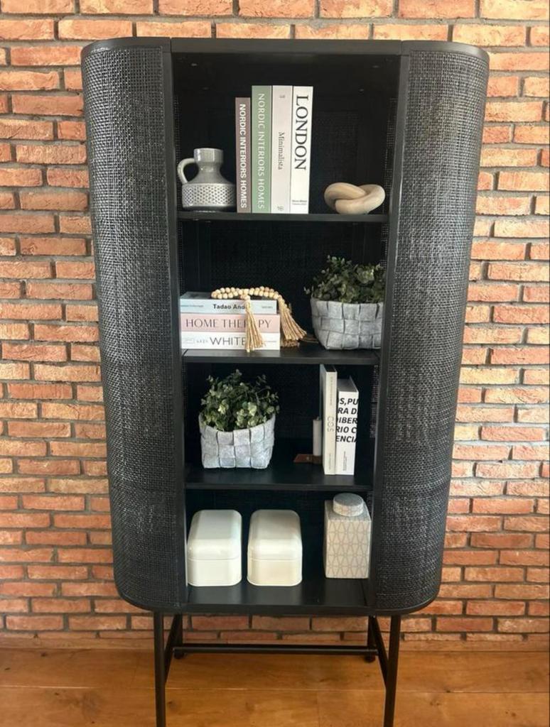 Webbing, riet/ rotan kast, Huis en Inrichting, Kasten | Vitrinekasten, Zo goed als nieuw, 150 tot 200 cm, 50 tot 100 cm, 25 tot 50 cm