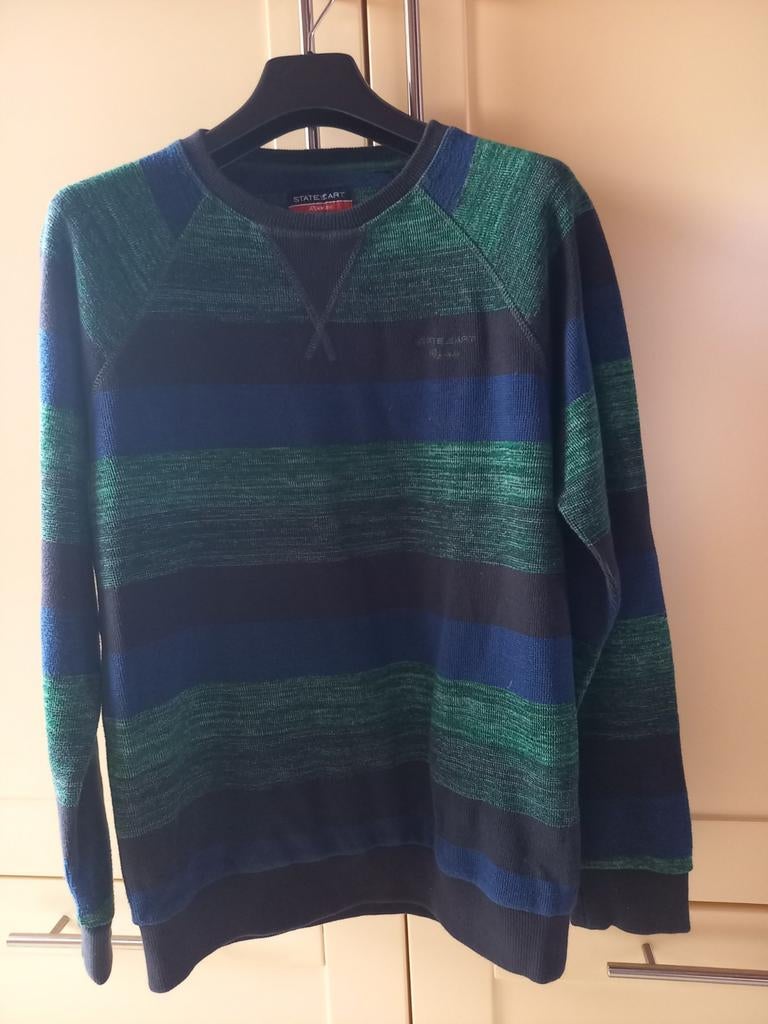 State of Art blauw/groene strepen trui mt M (S?) Zgan, Ophalen of Verzenden, Zo goed als nieuw, Maat 52/54 (L), Blauw