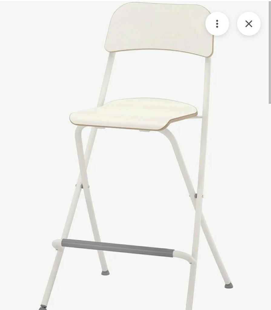 2 leuke Barkrukken WIT - Opklapbaar, Huis en Inrichting, Barkrukken, 2 krukken, Ophalen, Zo goed als nieuw, 60 tot 90 cm