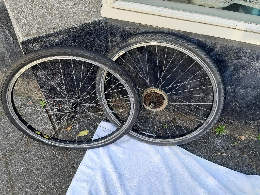 Sportvelgen, racefiets met 7 schijven compleet. 28 “ x 1.25, Fietsen en Brommers, Fietsonderdelen, Ophalen, Zo goed als nieuw