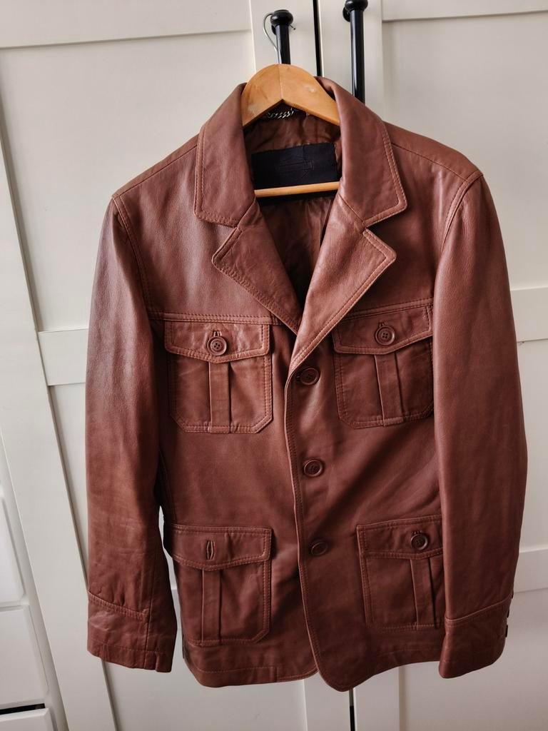 harley davidson jas echt leer, Ophalen of Verzenden, Zo goed als nieuw, Zwart