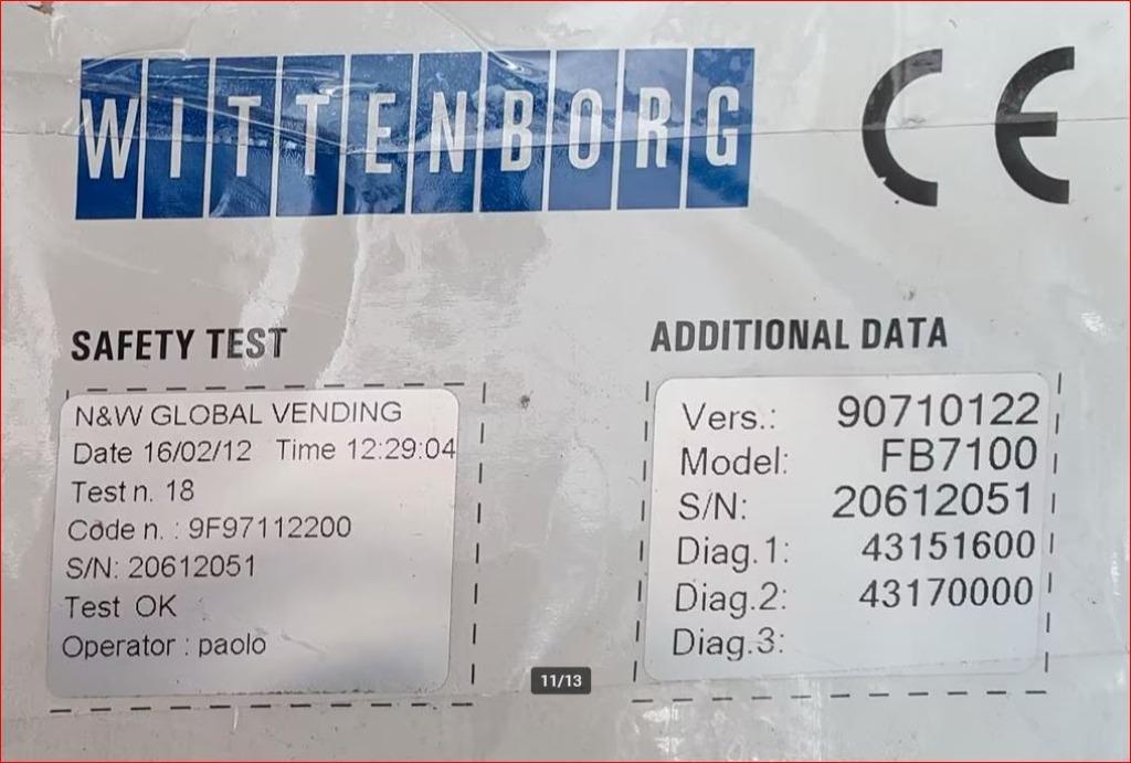 Wittenborg Gallery 220 g/ FB7100 ereviseerde onderdelen, Witgoed en Apparatuur, Wittenborg -  Douwe Egberts, ., Refurbished, Ophalen of Verzenden