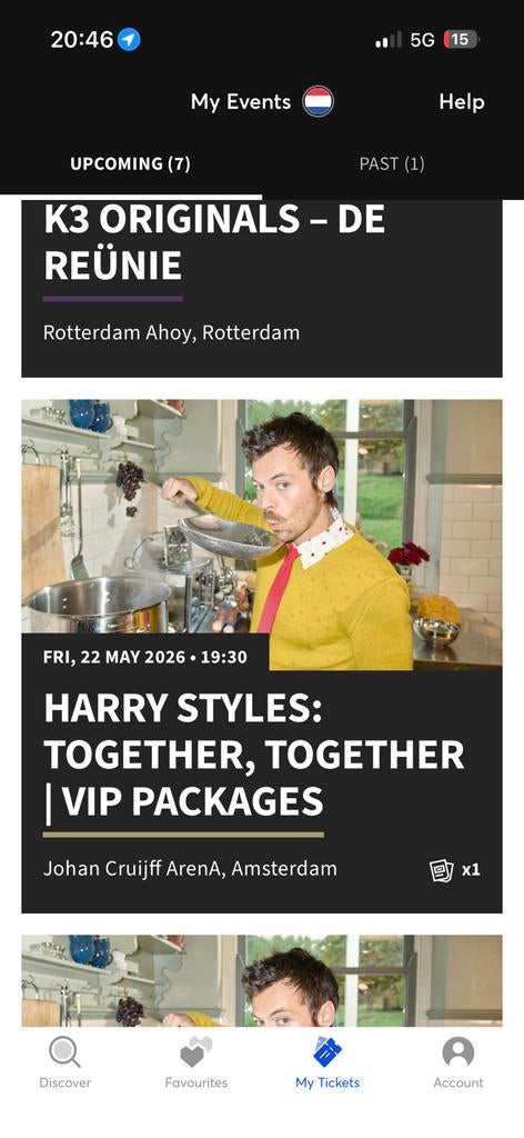 Harry Styles 22 mei Together Together DISCO VIP PACKAGE, Tickets en Kaartjes, Eén persoon
