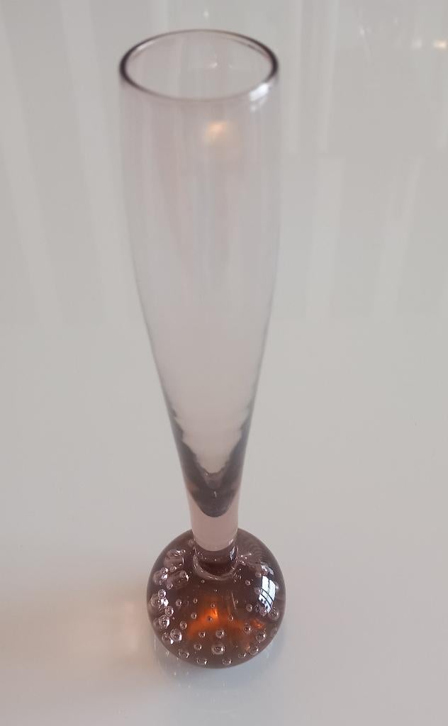 Spijkerbol Vaas Cognac/Champagne Kleur., Antiek en Kunst, Antiek | Glas en Kristal, Verzenden