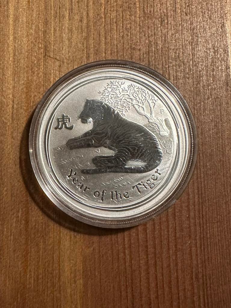 Australië, 1 $ 1 ounce Year of the tiger 2010, Lunar II, Ophalen of Verzenden, Zilver