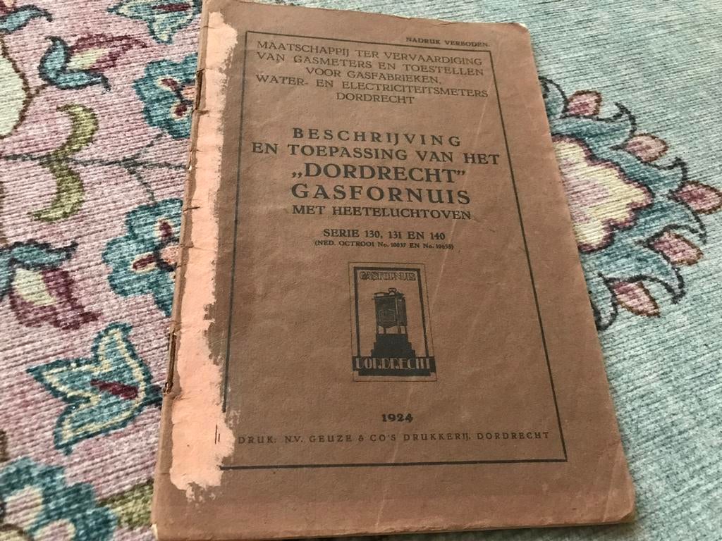 Beschrijving en toepassing vh Dordrecht Gasfornuis, Antiek en Kunst, Ophalen of Verzenden