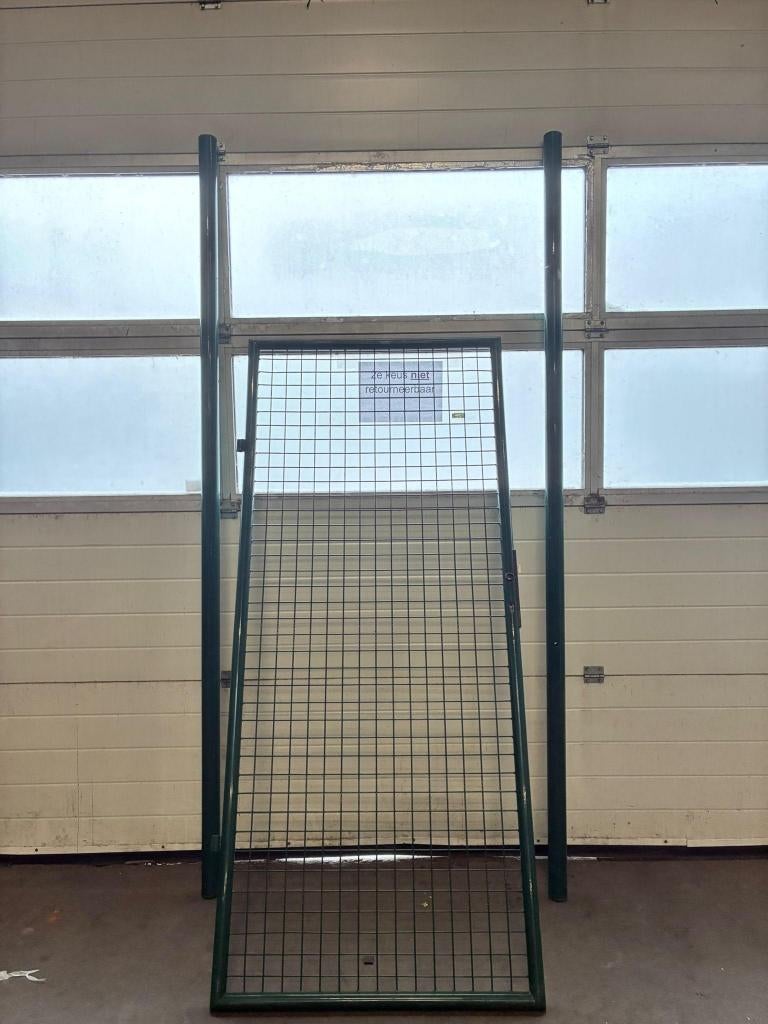 Enkele Tuinpoort - 200 x 90 cm - Groen RAL 6005 -Tweede keus, Tuin en Terras, Tuinpoorten, Gebruikt, Draaipoort, IJzer, 150 tot 200 cm