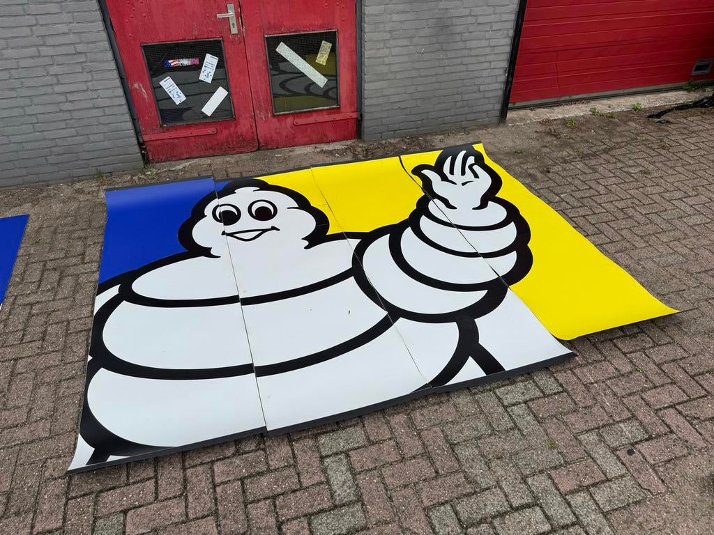 Vintage Michelin Reclamebord - Banners, Ophalen, Reclamebord, Gebruikt, .