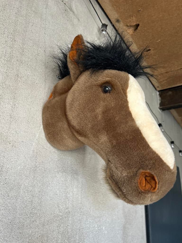 Knuffel Paardenhoofd Wanddecoratie, Ophalen, Zo goed als nieuw, Paard
