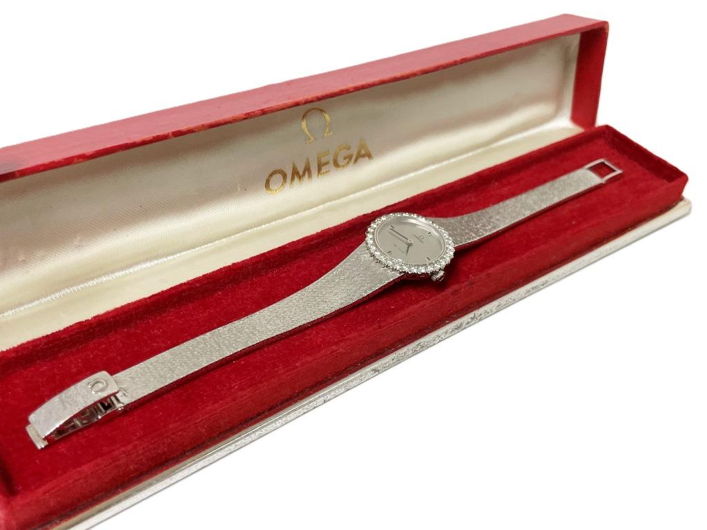 Omega de Ville Witgouden Lady Diamond Watch 1970 Ref. 7243, Overige merken, Polshorloge, Onbekend, Ophalen of Verzenden