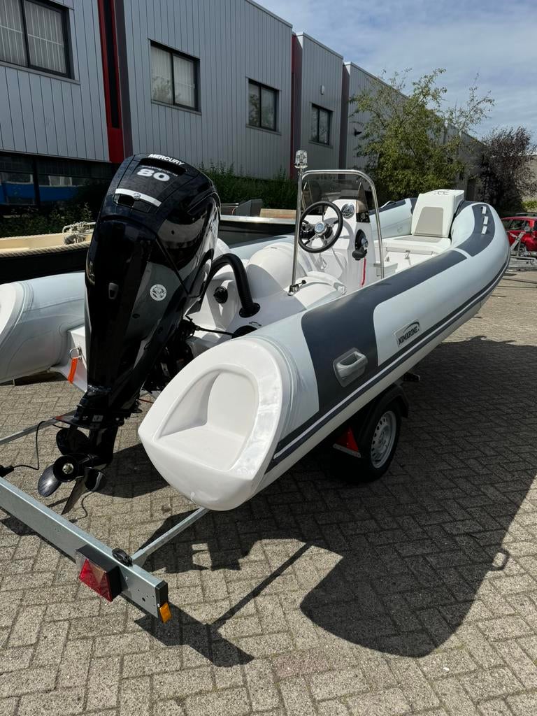Rubberboot Nimarine 500 met 80pk mercury bj2024 incl trailer, Watersport en Boten, Rubberboten, Nieuw, Overige materialen, 70 tot 120 pk