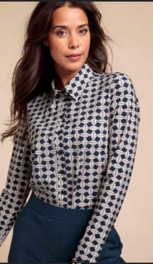 Lange Blouse Travelstof Studio Anneloes Maat S, Studio Anneloes, Blauw, Ophalen of Verzenden, Zo goed als nieuw