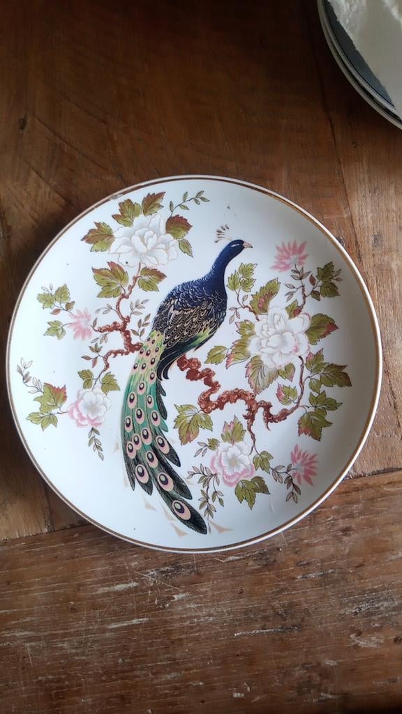 verzamelbord vintage pauw met bloemmotieven marokkaans, Antiek en Kunst, Ophalen of Verzenden