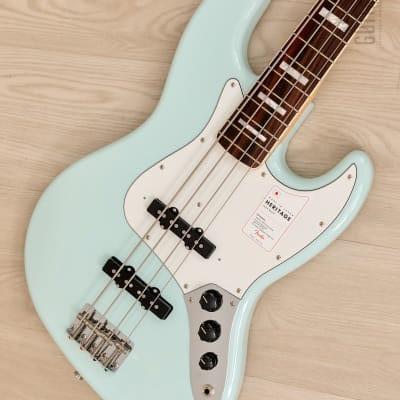 MIJ Fender Heritage Late 60s Jazz Bass, Sonic Blue, Ophalen of Verzenden, Zo goed als nieuw, Elektrisch