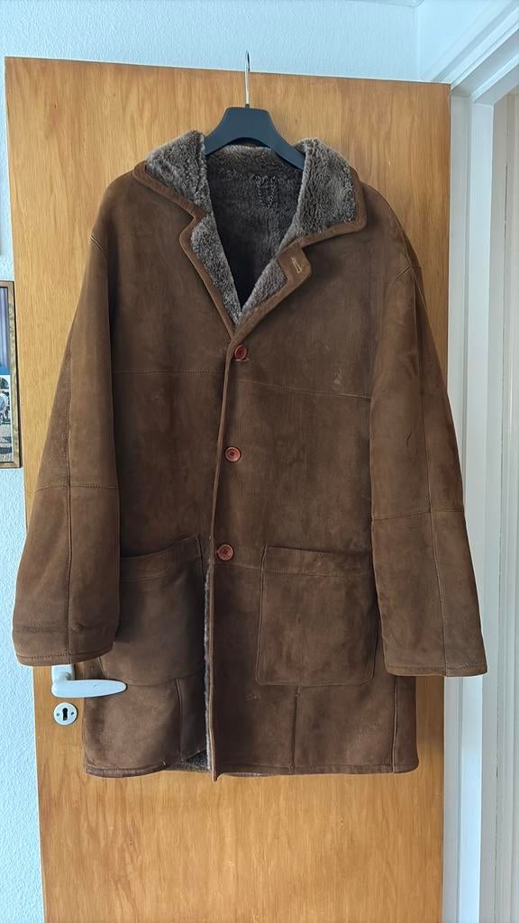 Jas suède bruin met bont gevoerd maat 54, Ophalen of Verzenden, Gedragen, Maat 52/54 (L)