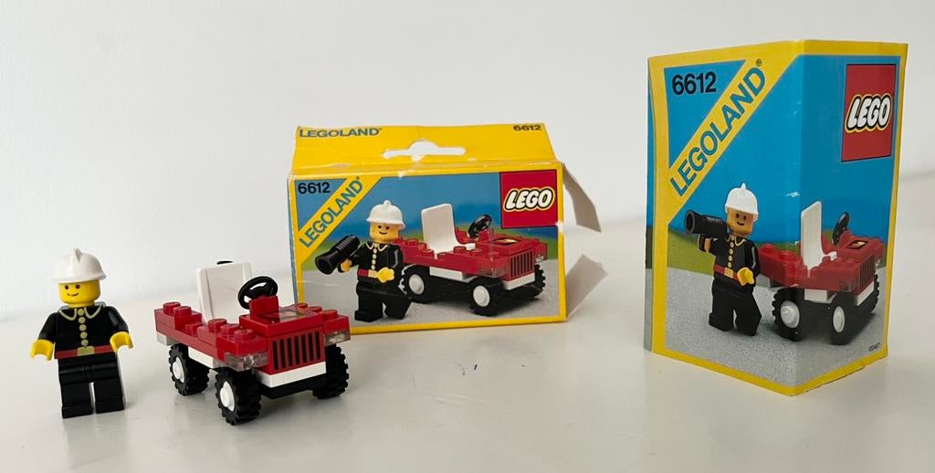 Lego Legoland 6612 Fire Chief's Car met doos en instructie, Ophalen of Verzenden, Gebruikt, Complete set, Lego