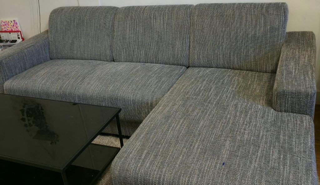 home and furnishing, Huis en Inrichting, Gebruikt, HOEKBANK ABERDEEN RECHTS  NEW BERLIN GRIJS 01, Driepersoons, Ophalen of Verzenden