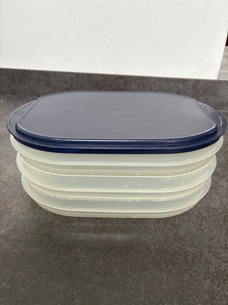 Tupperware Vleesdoos - Ideaal voor Bewaren!, Huis en Inrichting, Keuken | Tupperware, Ophalen of Verzenden, Gebruikt, Blauw, Bak of Kom
