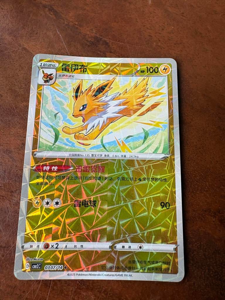 Zeldzame Jolteon Pokemon kaart, Een of twee spelers, Ophalen, Gebruikt, Reisspel