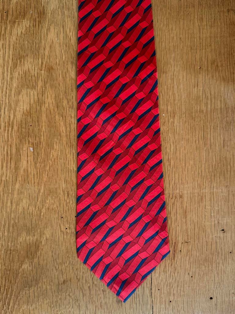 Gucci Stropdas - Rood/Blauw Patroon, Ophalen of Verzenden, Zo goed als nieuw, Rood, Met patroon