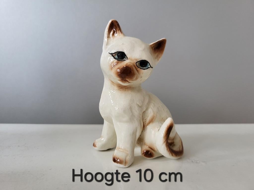 Vintage / retro kattenbeeldje siamees., Ophalen of Verzenden