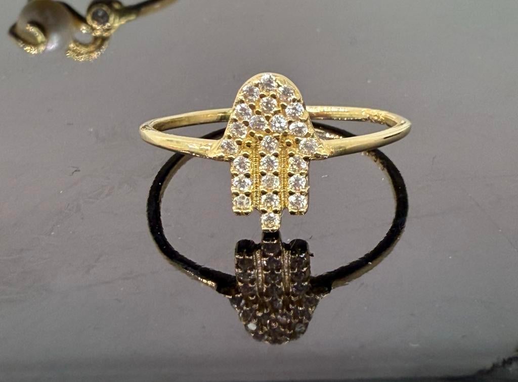 Prachtige 14 karaats gouden fatima hand hanger, Ophalen of Verzenden, Nieuw, Goud