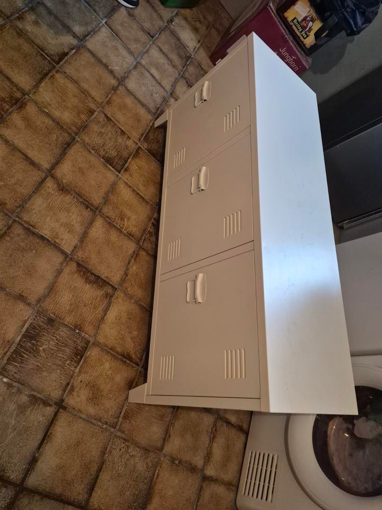 Industrieel TV meubel - ijzer & hout - 120x60x40, Ophalen, Gebruikt, Industrieel