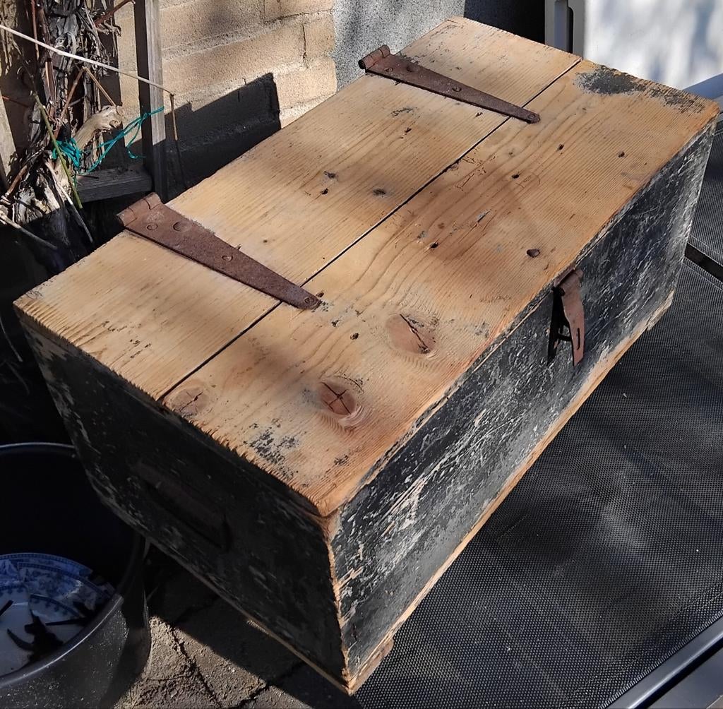 doorleefde droge  houten kist jaren '20, Gebruikt, 50 tot 100 cm, Art nouveau, Nb