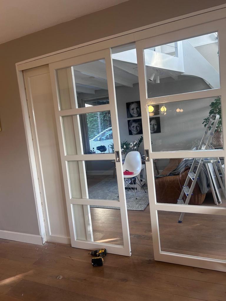 Schuifdeuren met zijpanelen, Ophalen, Gebruikt, Binnendeur, Schuifdeur