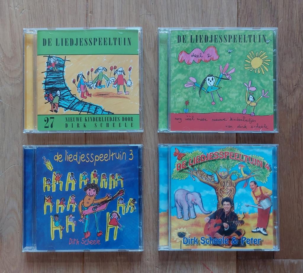 Cd's van Dirk Scheele - De liedjesspeeltuin deel 1 t/m 4, Ophalen of Verzenden, Zo goed als nieuw