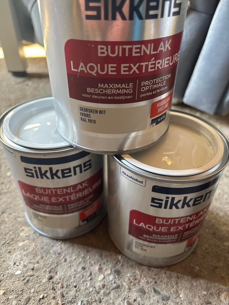 Sikkens buitenlak RAL 9010/9001 hoogglans 750 ml nieuw, 5 tot 10 liter, Wit, Nieuw, Ophalen of Verzenden