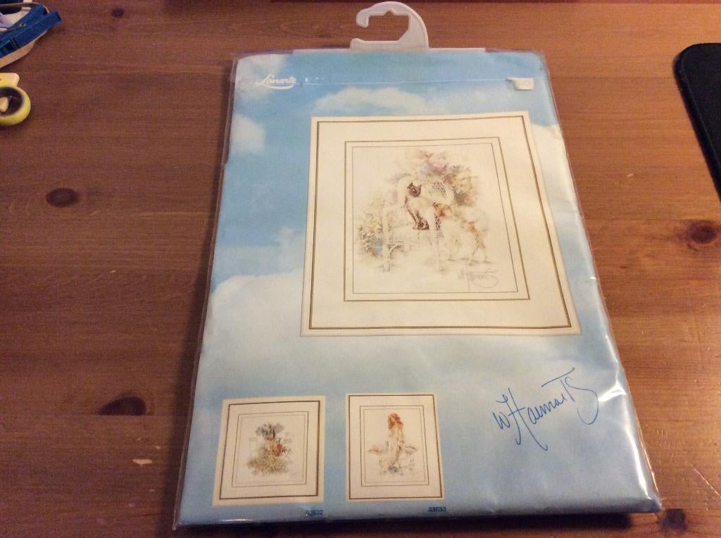 Lanarte Borduurpakket. Kat op stoel. 33830. 34 x 44 cm, Ophalen of Verzenden, Nieuw, Handborduren, Borduurpakket