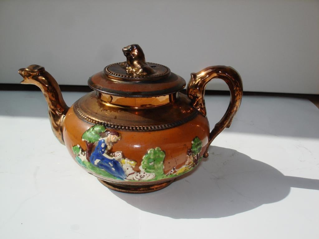 teepot Denby Derby porcelain lusterware Engels porselein tea, Antiek en Kunst, Antiek | Porselein, Ophalen of Verzenden